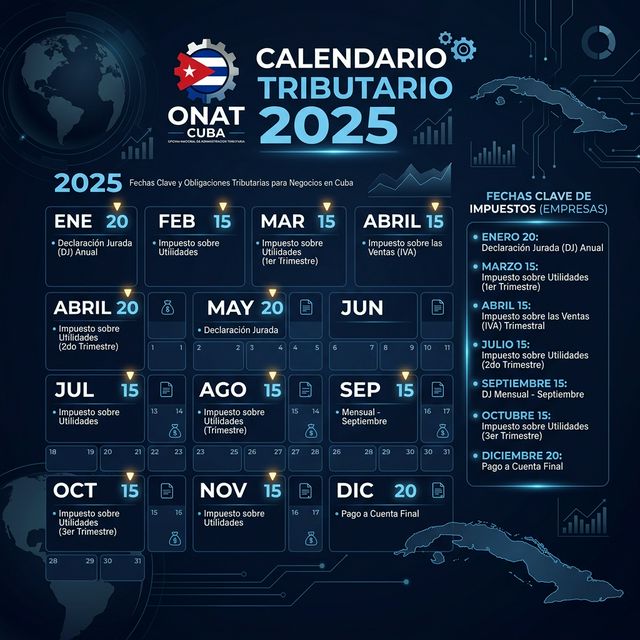 Calendario Tributario para TCP y MiPyMES en Cuba 2025